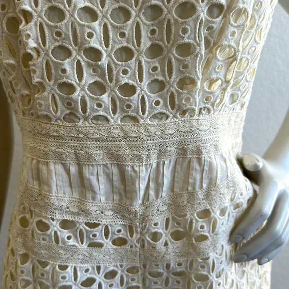 Free People Womens Victoria Sleeveless Lace-Trim Romper - Picture 7 of 10